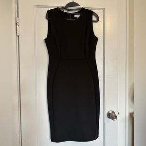 Calvin Klein Black Dress, size 8, neoprene like fabric, cocktail dress